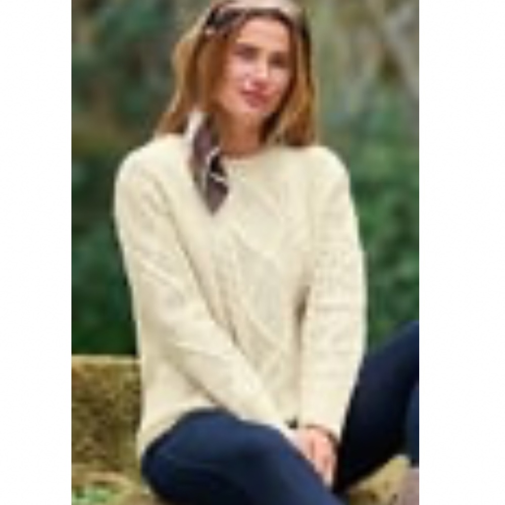 Scottish HOUSE OF BRUAR 100% wool Arun sweater, women’s size S